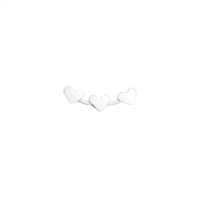 EARRING 3 HEARTS CURVE 13MM UNIT