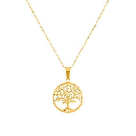 NECKLACE STEEL TREE OF LIFE