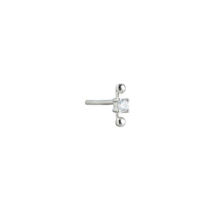 SILVER EARRING WITH ZIRCON