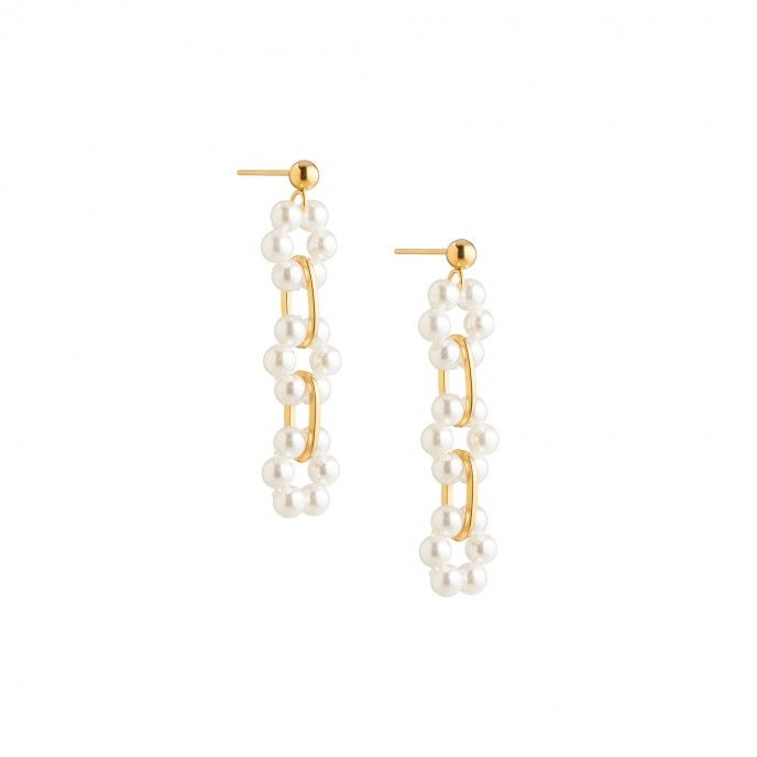 STEEL EARRINGS WITH PEARLS