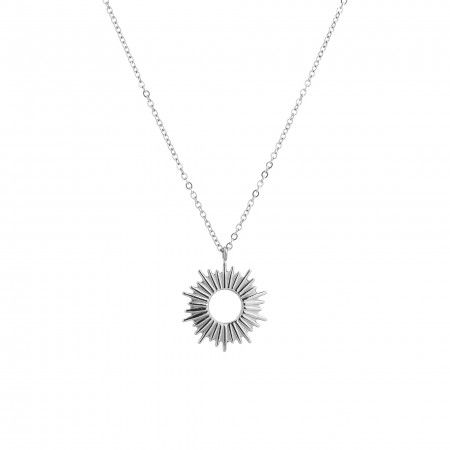 STEEL NECKLACE WITH SUN PENDANT