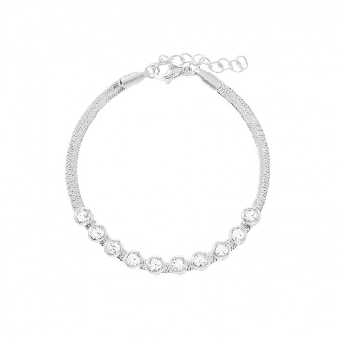 STEEL BRACELET WITH ZIRCONS