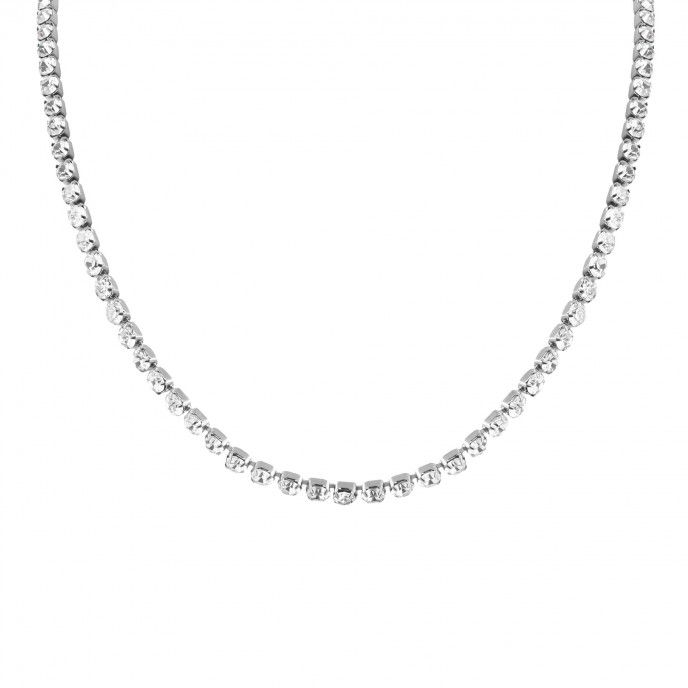 STEEL NECKLACE WITH ZIRCONS