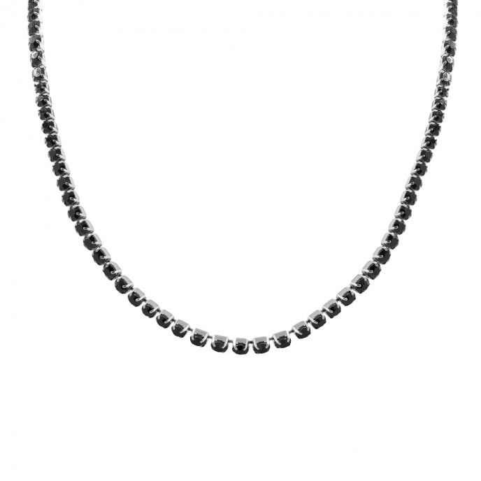 STEEL NECKLACE WITH ZIRCONS