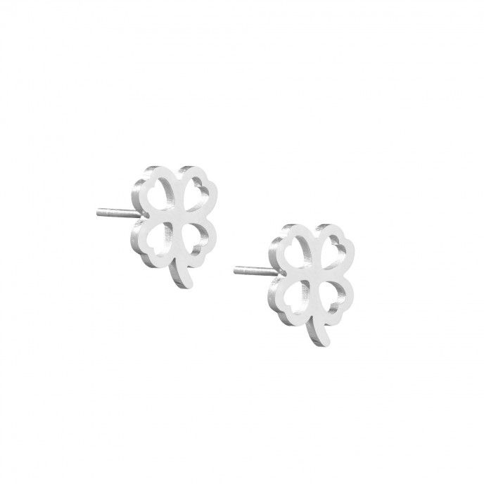 CLOVER SHAPED STEEL EARRINGS