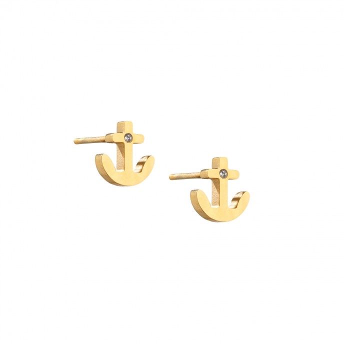 ANCHOR SHAPED STEEL EARRINGS