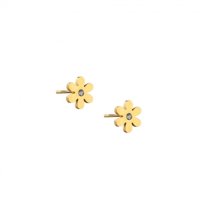 FLOWER SHAPED STEEL EARRINGS