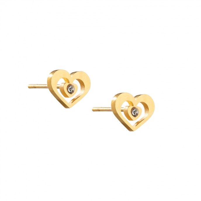 HEART SHAPED STEEL EARRINGS