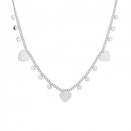 STEEL NECKLACE WITH HEARTS