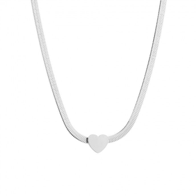 STEEL NECKLACE WITH HEART