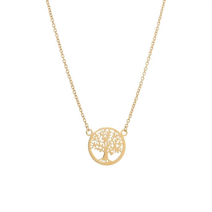 STEEL NECKLACE WITH TREE OF LIFE