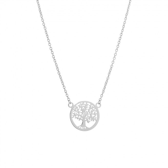 STEEL NECKLACE WITH TREE OF LIFE