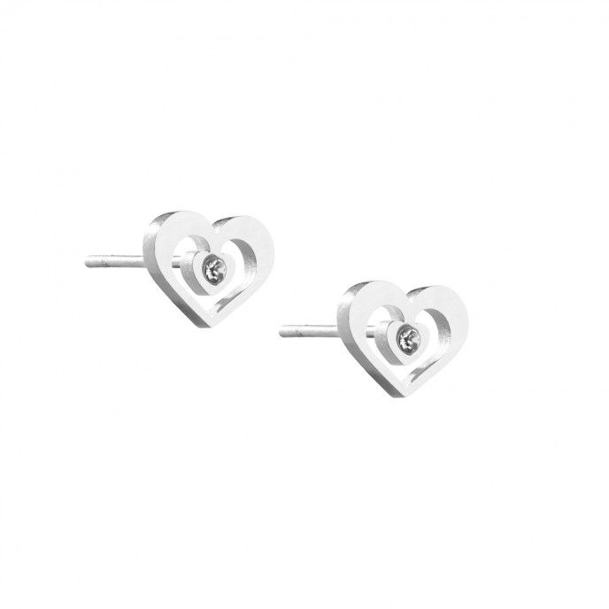 HEART SHAPED STEEL EARRINGS