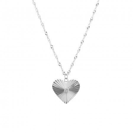 STEEL NECKLACE WITH HEART