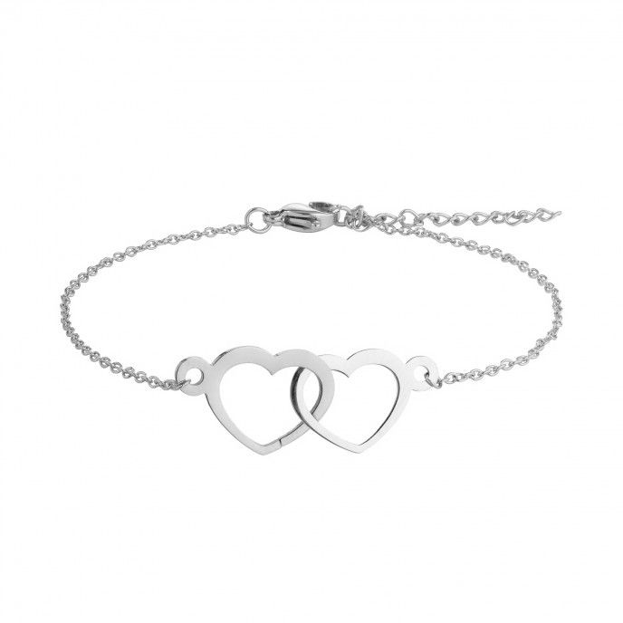 STEEL BRACELET WITH HEARTS