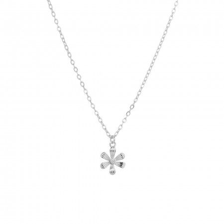 FLOWER SILVER NECKLACE