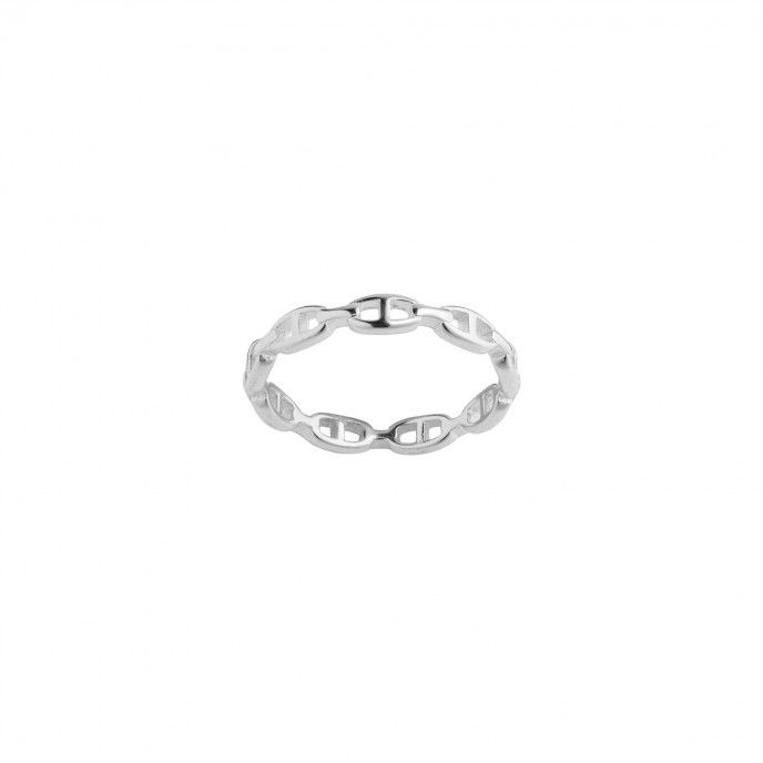 SILVER RING WITH LINKS