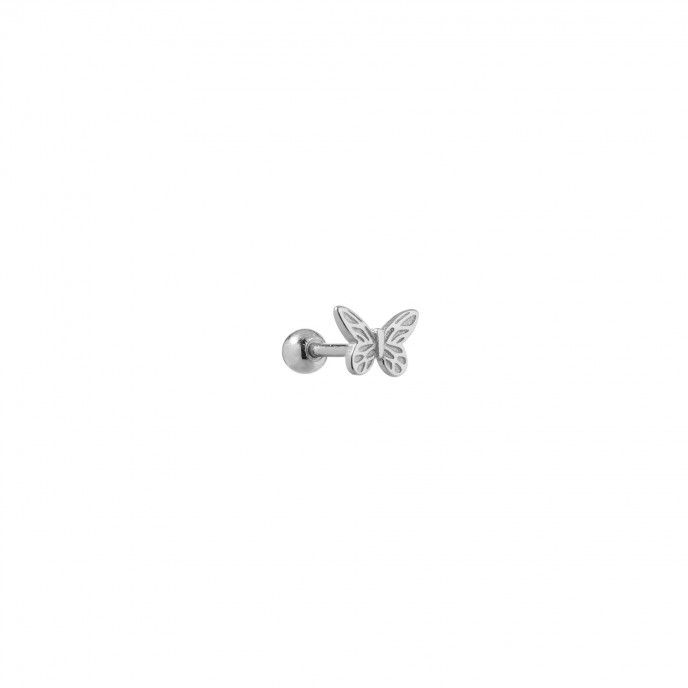 SILVER PIERCING WITH BUTTERFLY