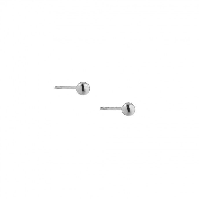 4MM BEAD STEEL EARRINGS