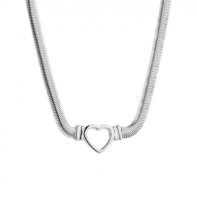 STEEL NECKLACE WITH HEART