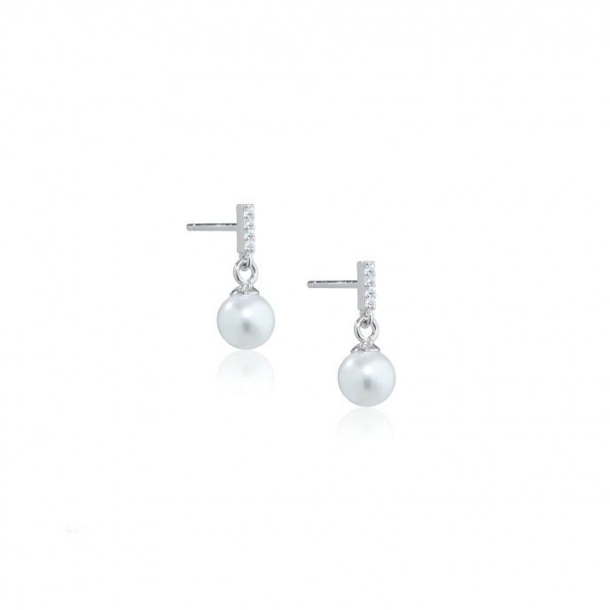 SILVER EARRINGS WITH PEARL