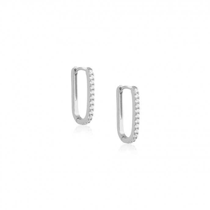 GEOMETRIC SILVER HOOPS