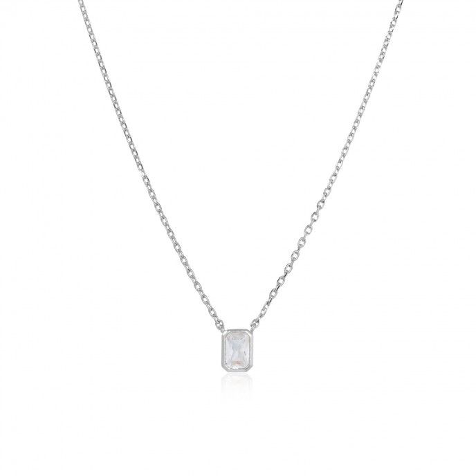 SILVER NECKLACE WITH ZIRCON