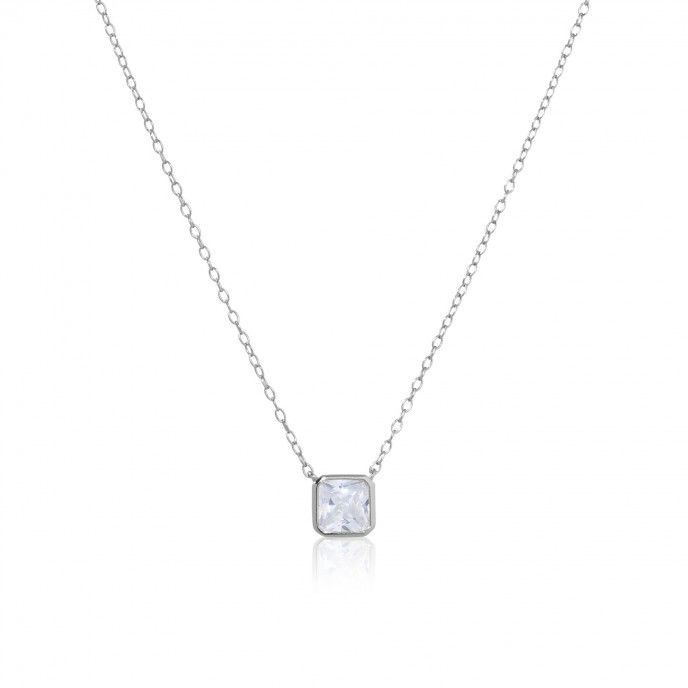 SILVER NECKLACE WITH ZIRCON