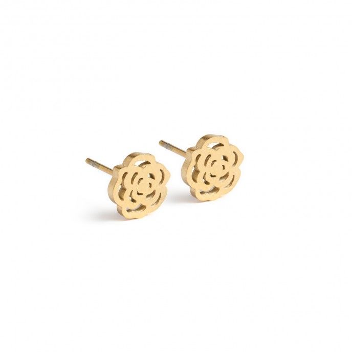 PENDIENTES DE ACERO FLOR