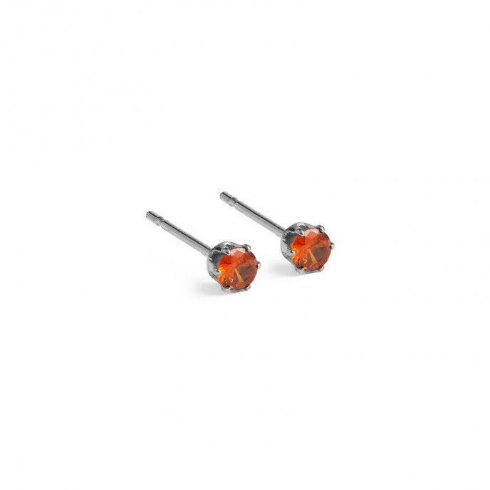 STEEL EARINGS WITH 3MM ZIRCON