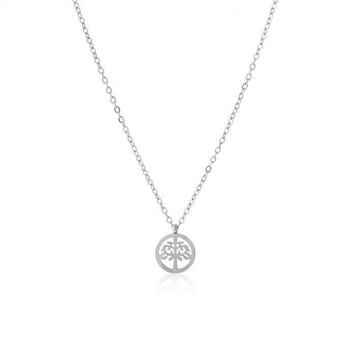 STEEL NECKLACE WITH TREE OF LIFE