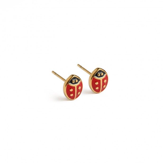 STEEL LADYBUG EARINGS 