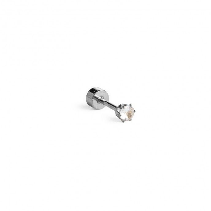 STEEL PIERCING WITH 3MM ZIRCON