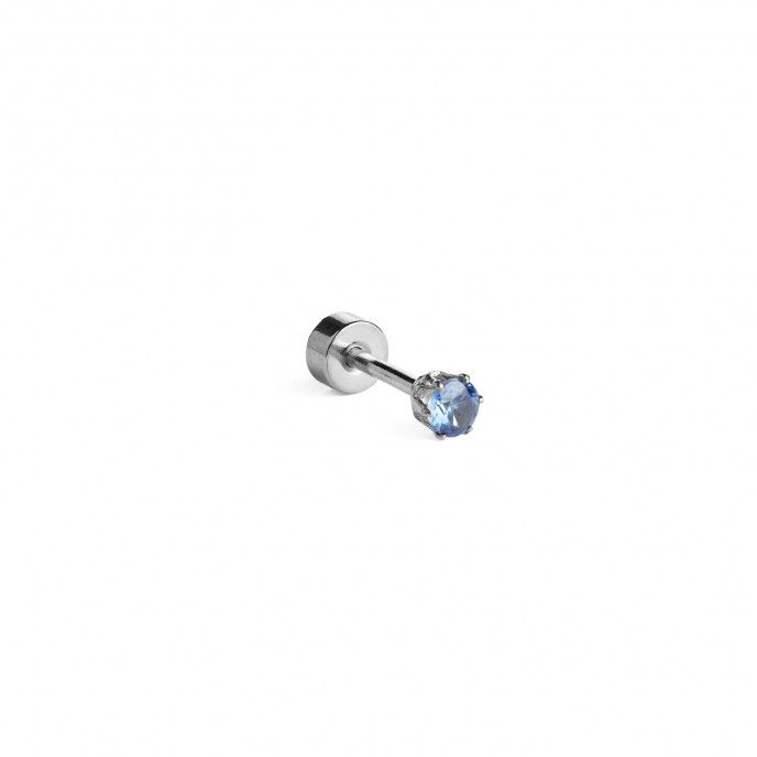 STEEL PIERCING WITH 3MM ZIRCON