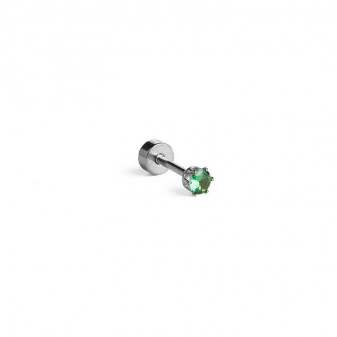 STEEL PIERCING WITH 3MM ZIRCON