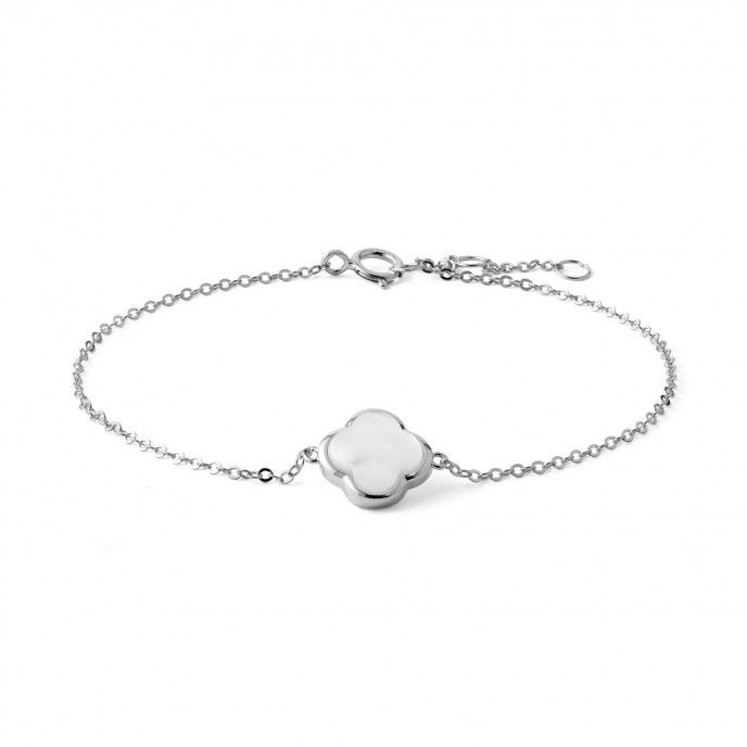 SILVER BRACELET WITH CLOVER