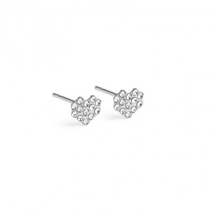 PENDIENTES DE ACERO CORAZN BRILLANTE