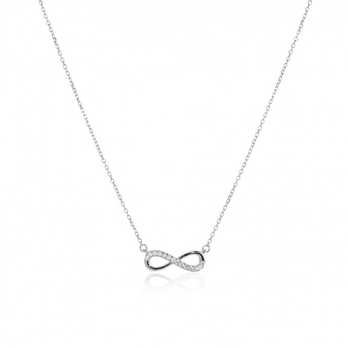 SILVER NECKLACE WITH SHINY INFINITE