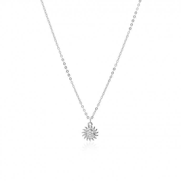 SILVER NECKLACE WITH SHINY SUN