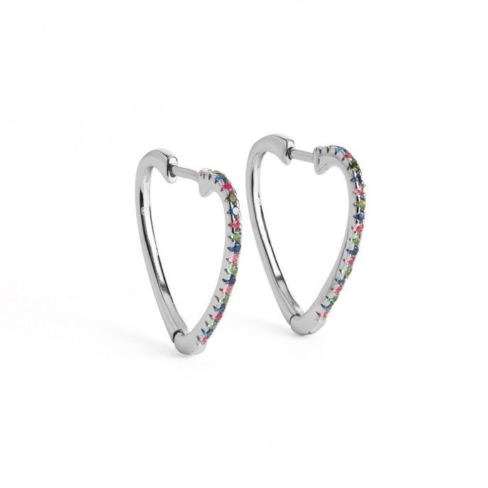 HEART SILVER HOOPS