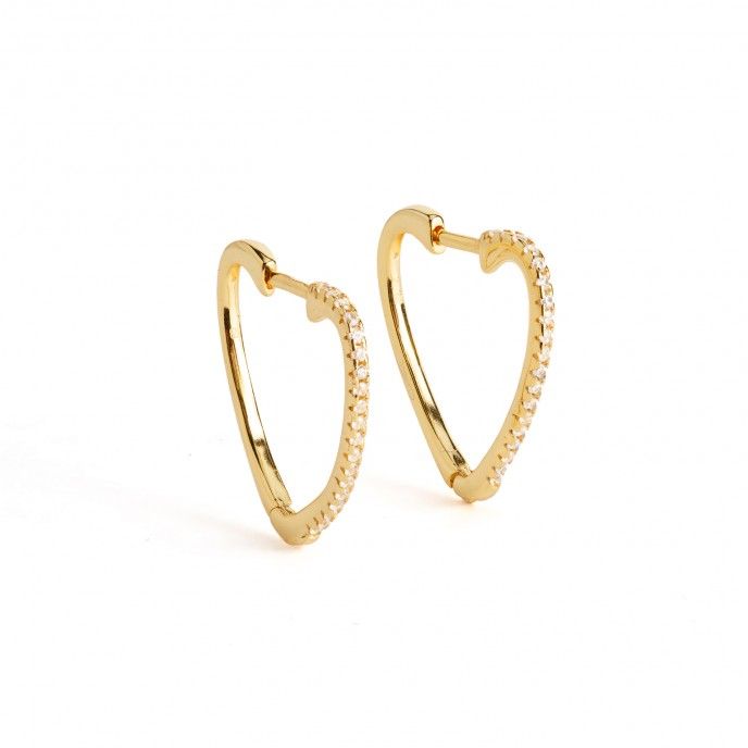 HEART SILVER HOOPS