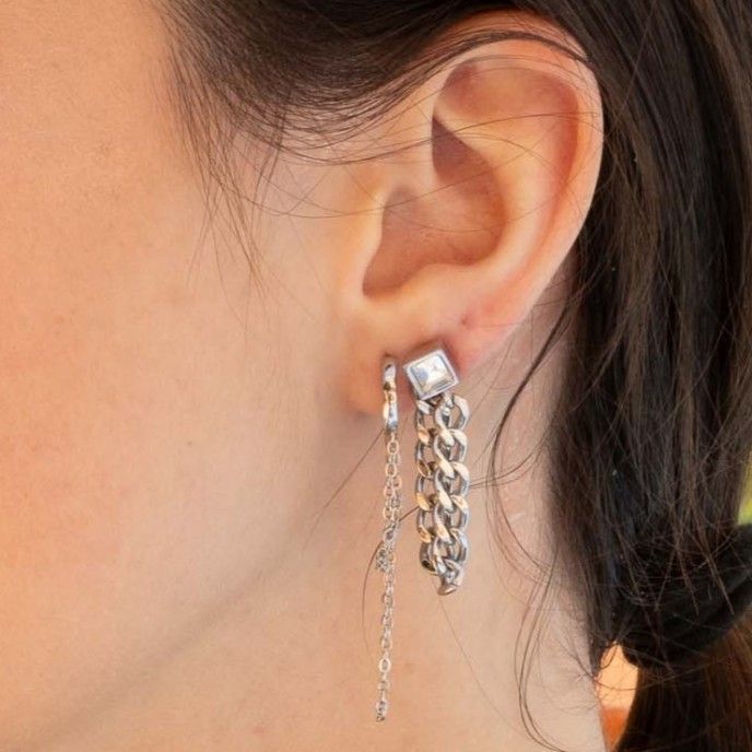 CHAIN STEEL EARRING UNIT