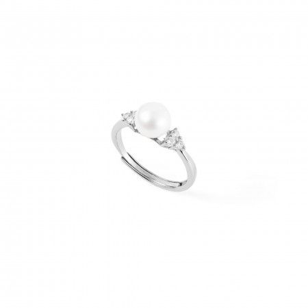 SILVER RING WITH PEARL