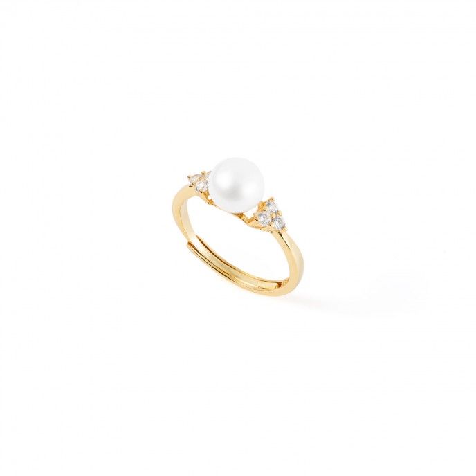 SILVER RING WITH PEARL