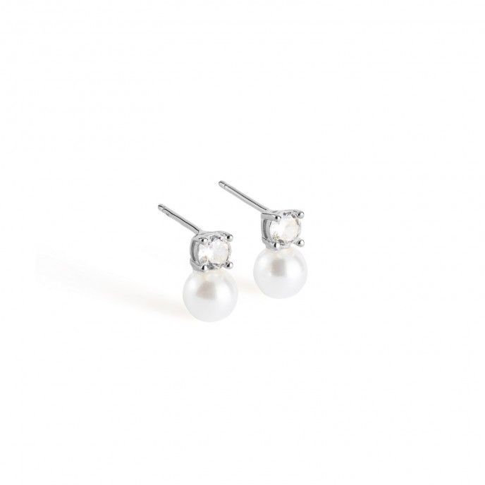 SILVER EARRINGS WITH PEARL