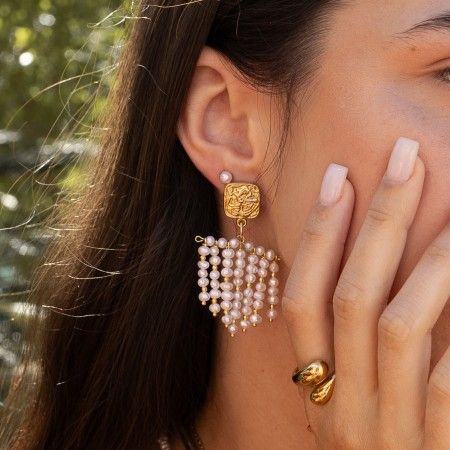 SILVER EARRINGS WITH BAMBOO