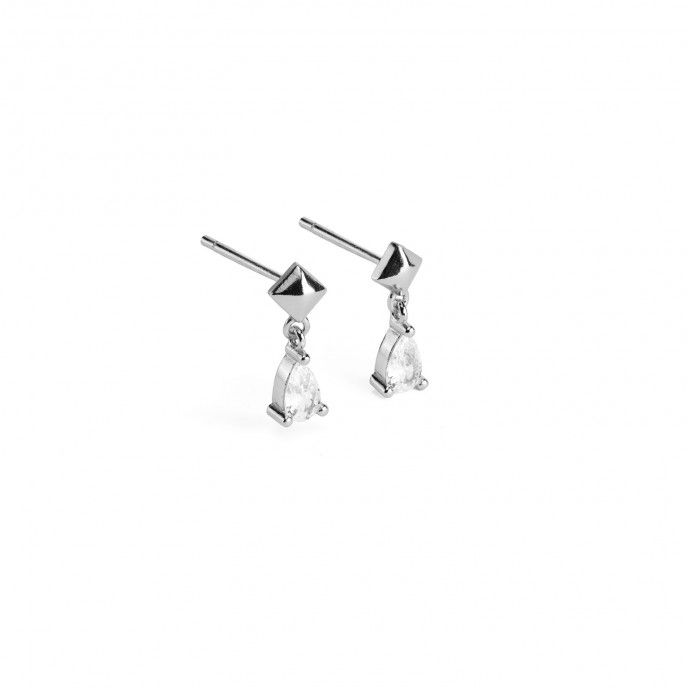 SILVER EARRINGS WITH DROP