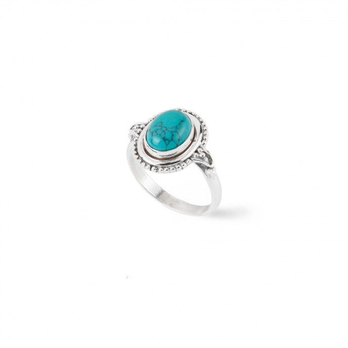 SILVER RING WITH NATURAL STONE