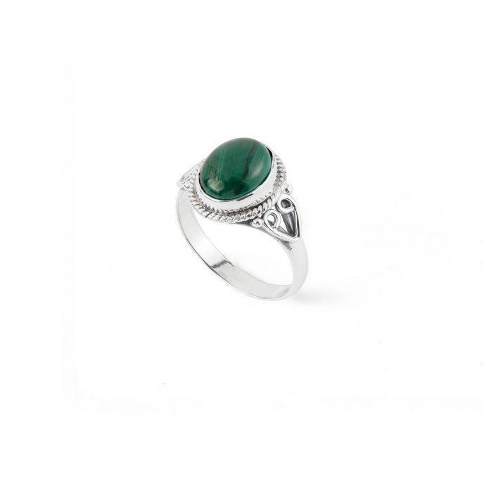 SILVER RING WITH NATURAL STONE