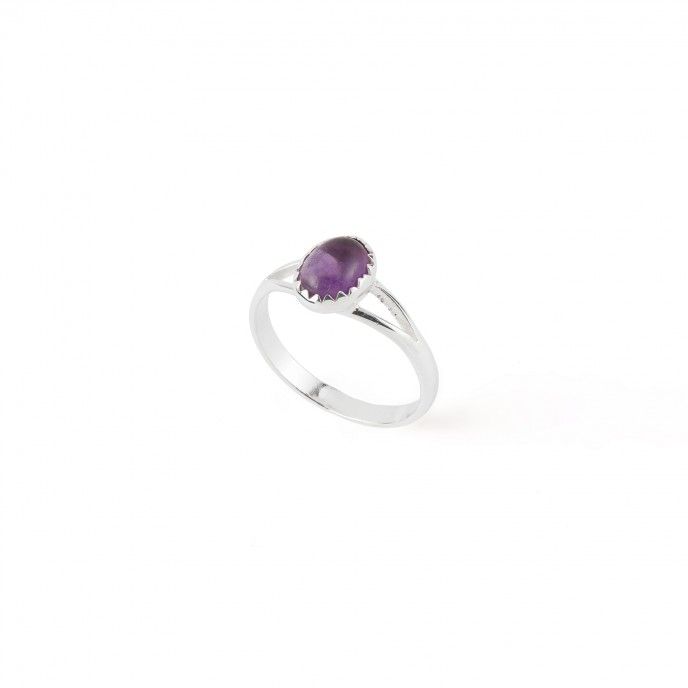 SILVER RING WITH NATURAL STONE